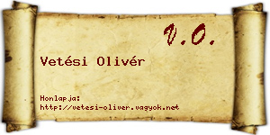Vetési Olivér névjegykártya